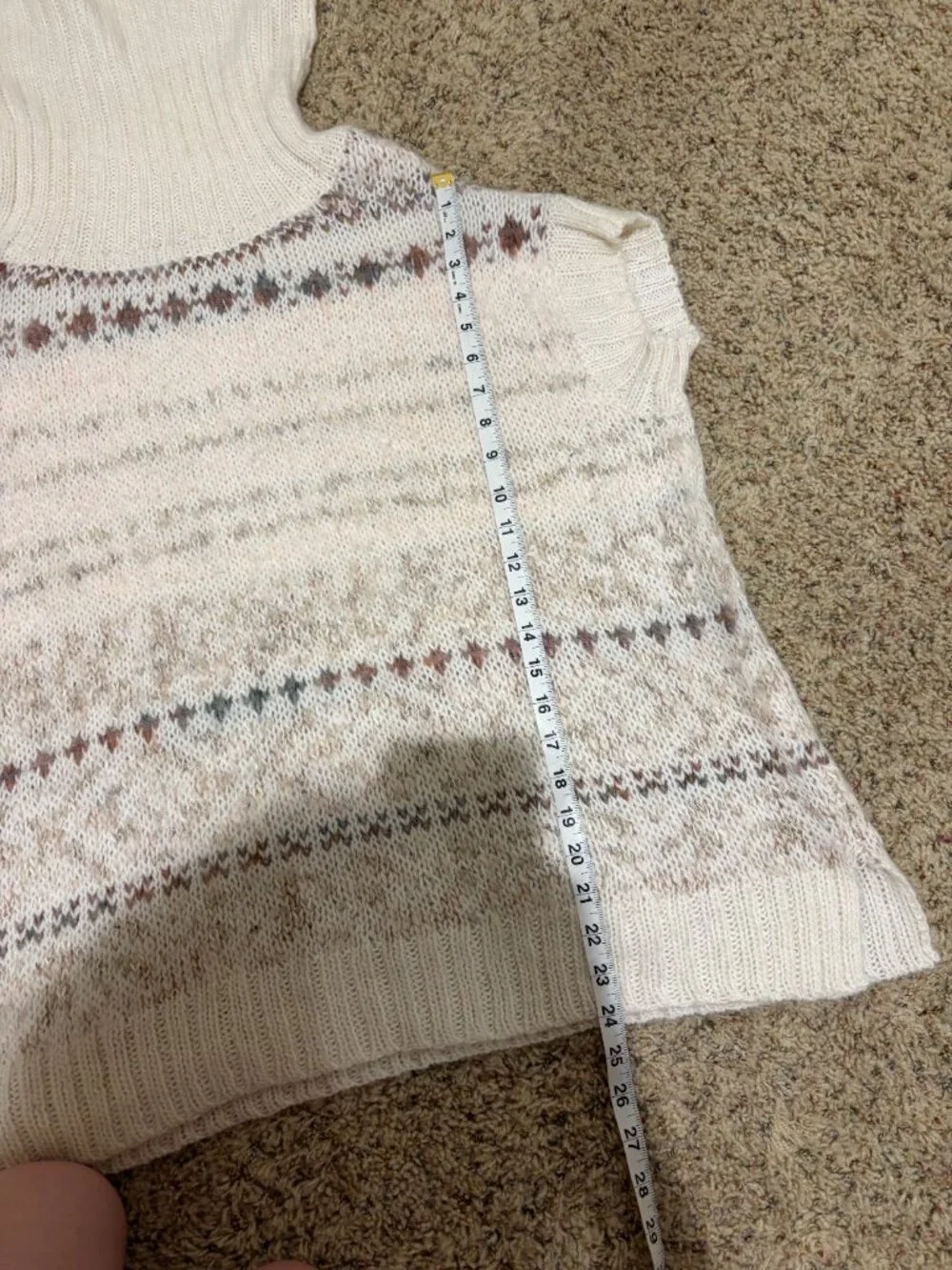 Free People Snow Bunny Sweater Vest Oversized Turtleneck Fair Isle